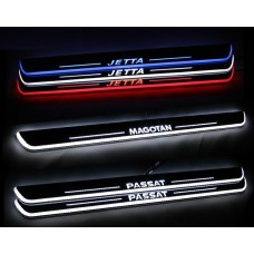 Накладки на пороги с LED подсветкой для Фольксваген Golf / Jetta / Passat B6 / B7 / CC / Tiguan