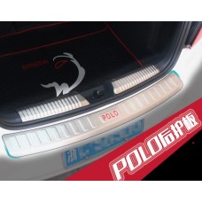 Защитные накладки на задний бампер и порог багажника Фольксваген Polo