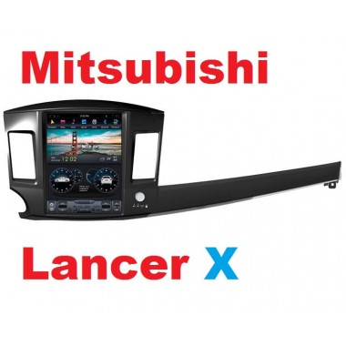 Андроид магнитола в стиле Тесла для Mitsubishi Lancer X